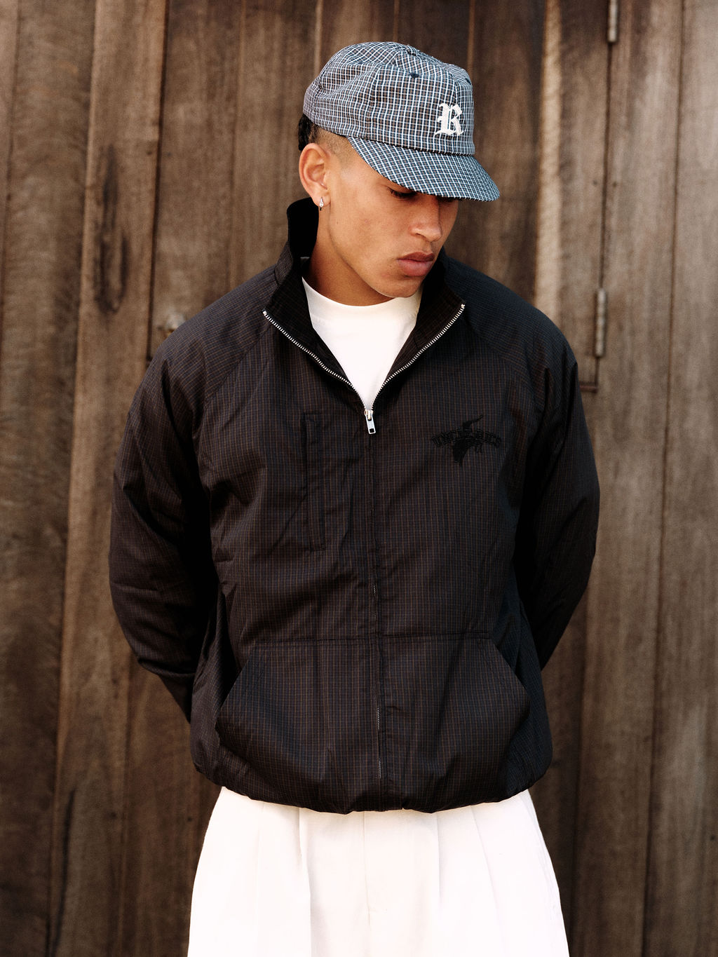 TRACK JACKET - DARK PLAID