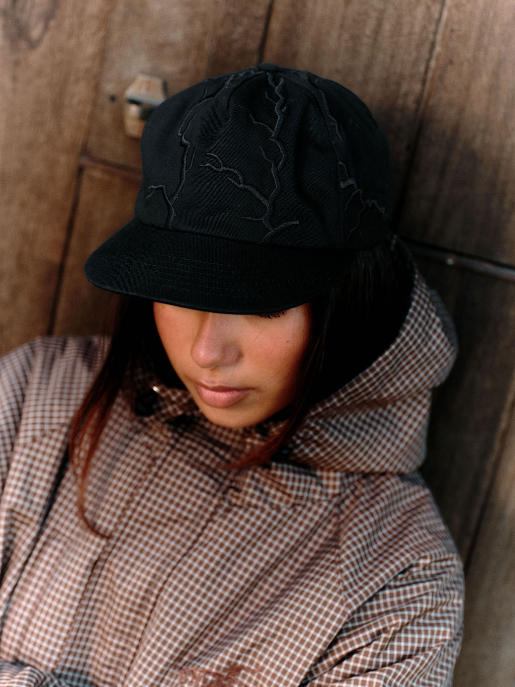 HOODED JACKET - BROWN CHECK
