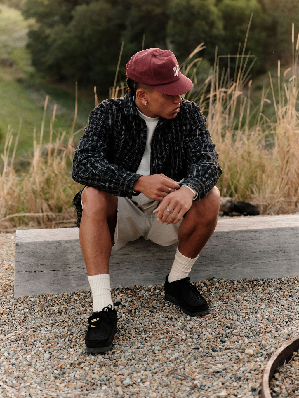 SEERSUCKER PLAID BLACK