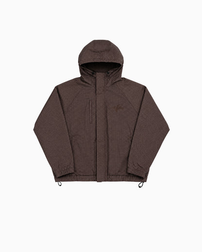 HOODED JACKET - BROWN CHECK