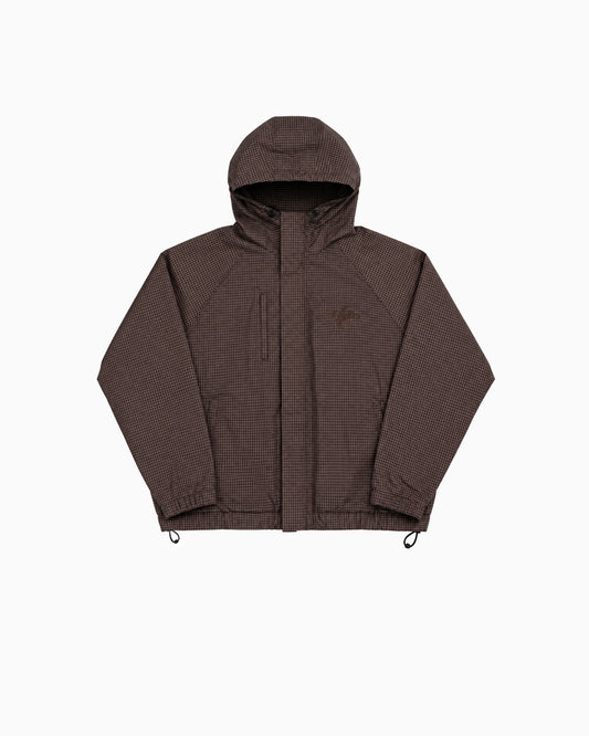 HOODED JACKET - BROWN CHECK