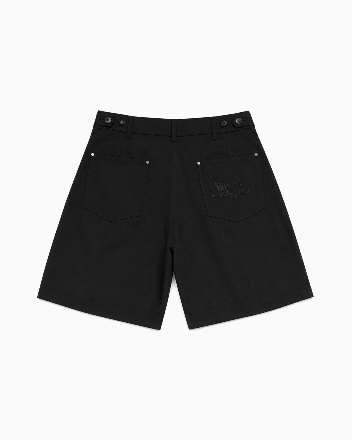 PLEATED SHORTS BLACK