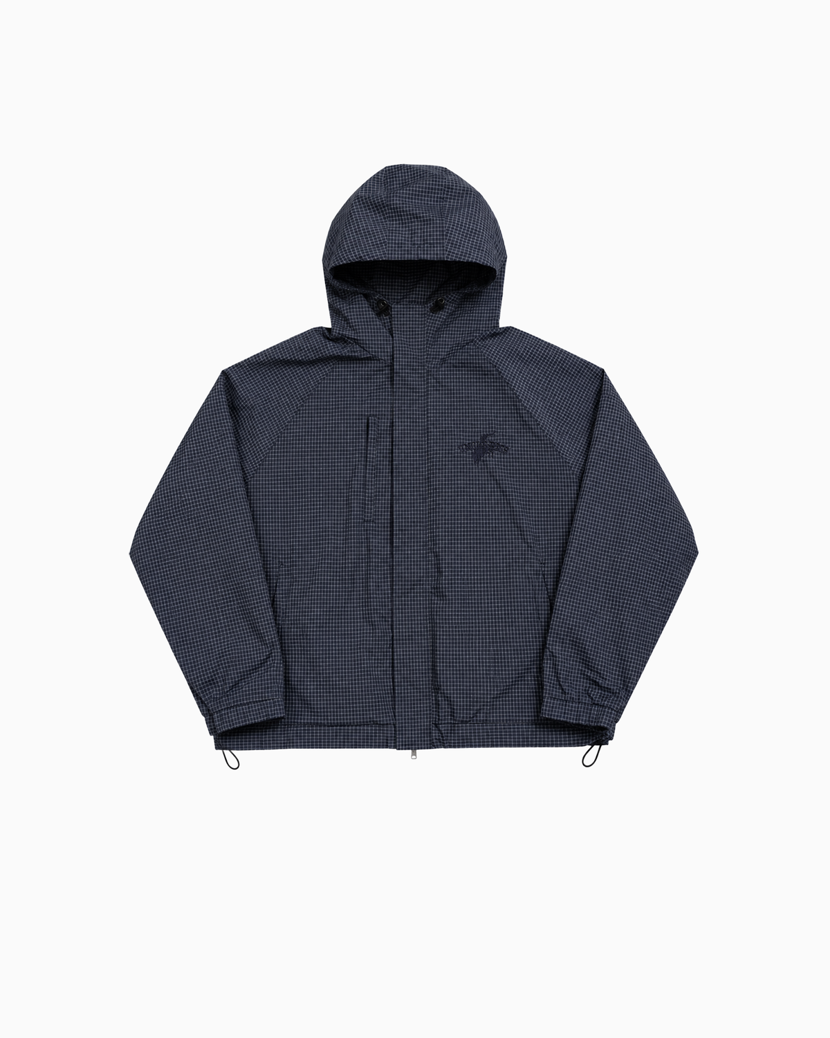 HOODED JACKET - NAVY CHECK