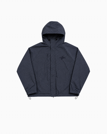 HOODED JACKET - NAVY CHECK