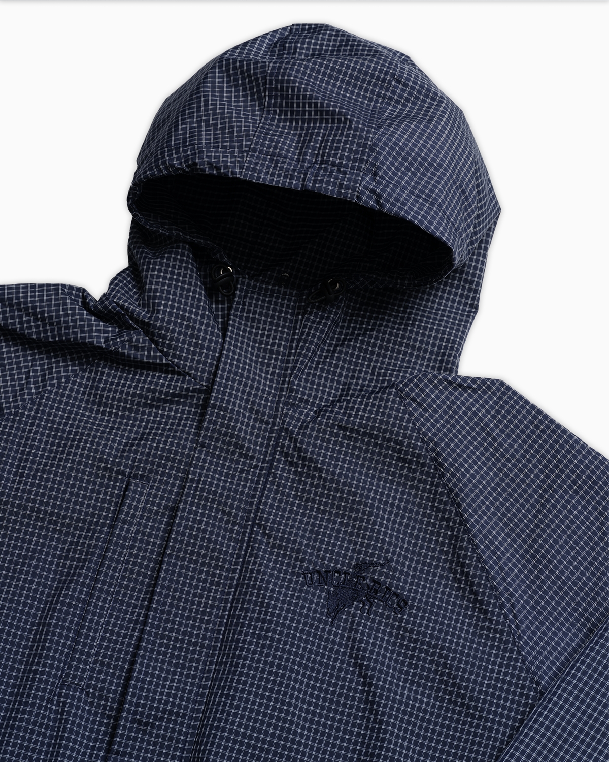 HOODED JACKET - NAVY CHECK
