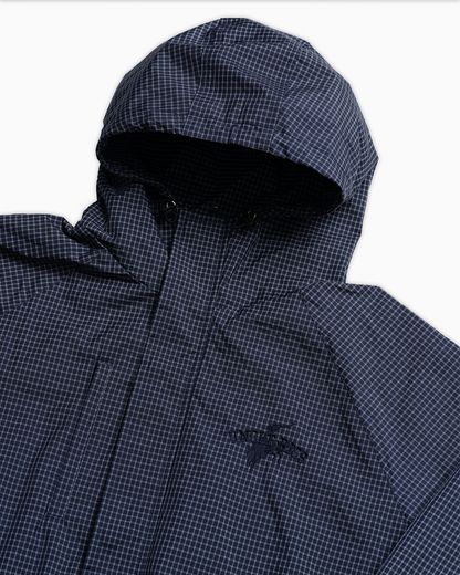HOODED JACKET - NAVY CHECK