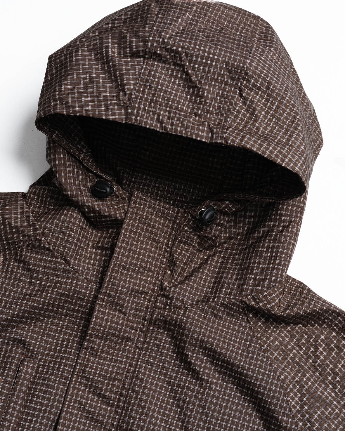 HOODED JACKET - BROWN CHECK