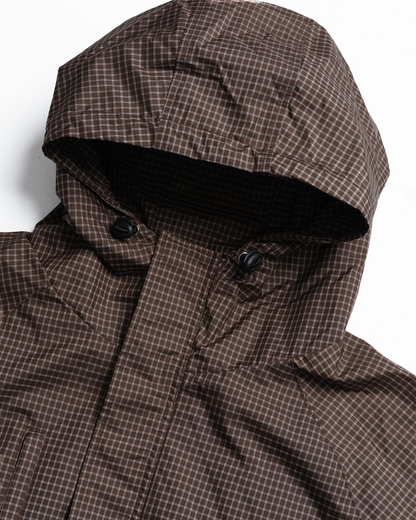 HOODED JACKET - BROWN CHECK
